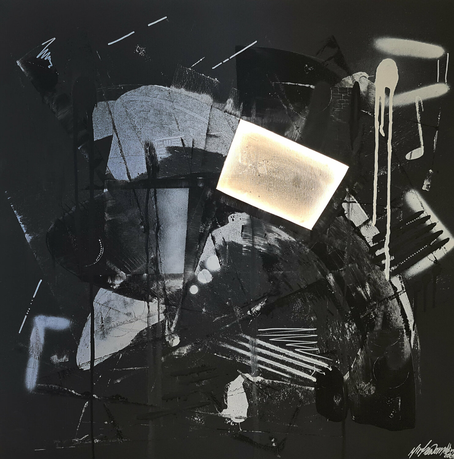 Hole B/W - 1/5 - Limited Edition Parscha Mirghawameddin Original painting for sale
