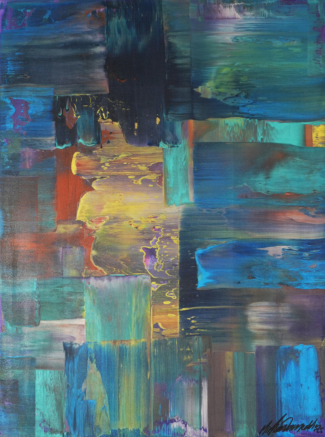LAGOON GEOGRAPHY Parscha Mirghawameddin Original painting for sale
