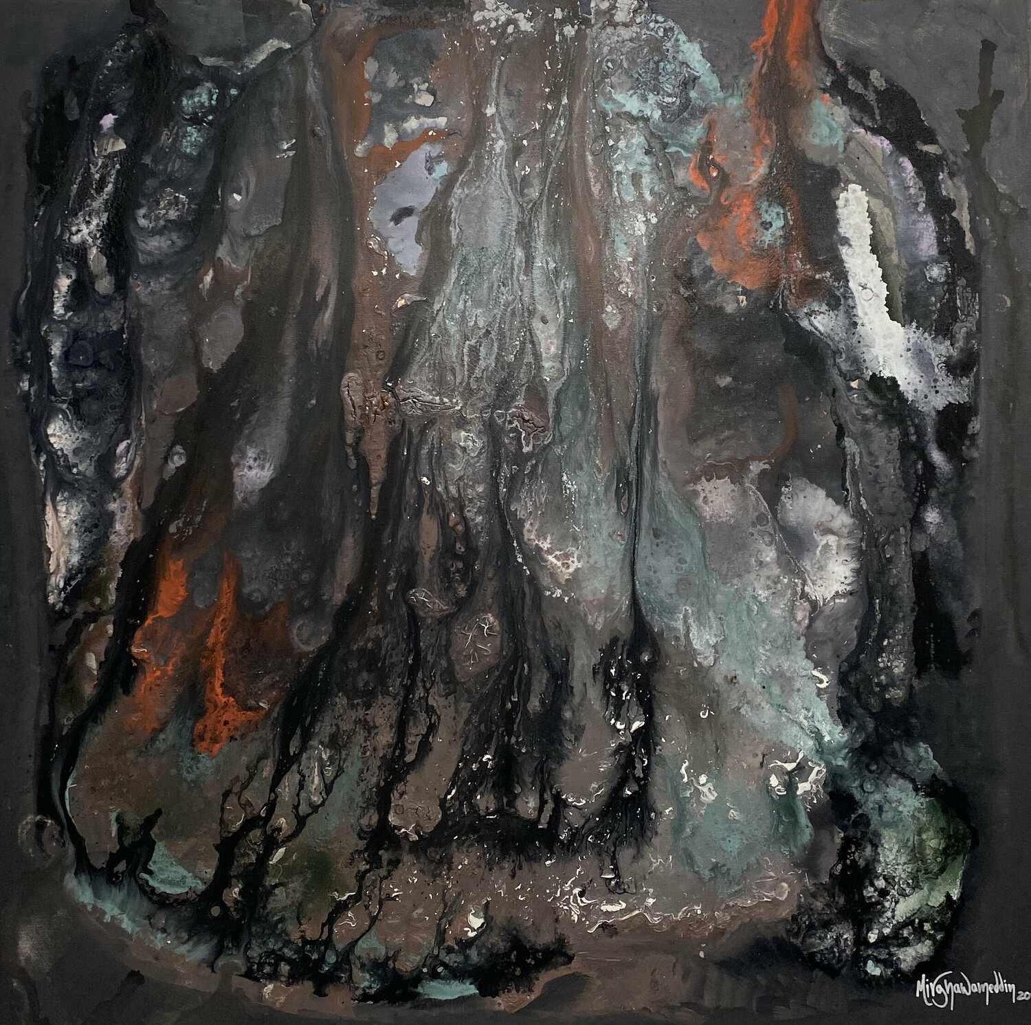 Black Fire Parscha Mirghawameddin Original painting for sale