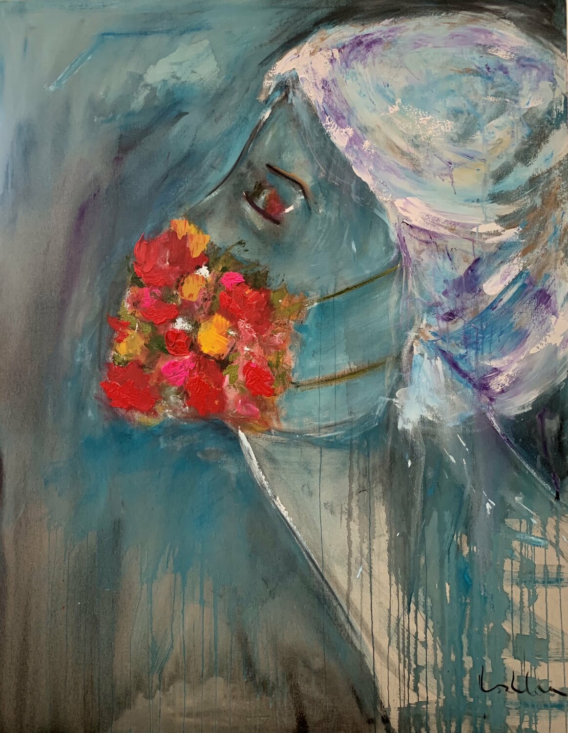 Narrativa humana II Esther Tenedor Original painting for sale
