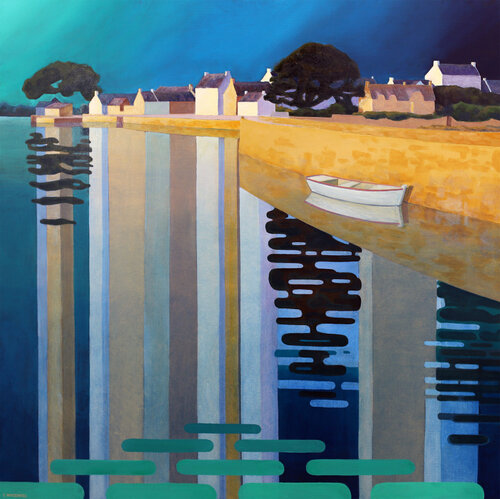 Barque blanche à St Cado by Eric Winzenried, Painting for Sale on Select