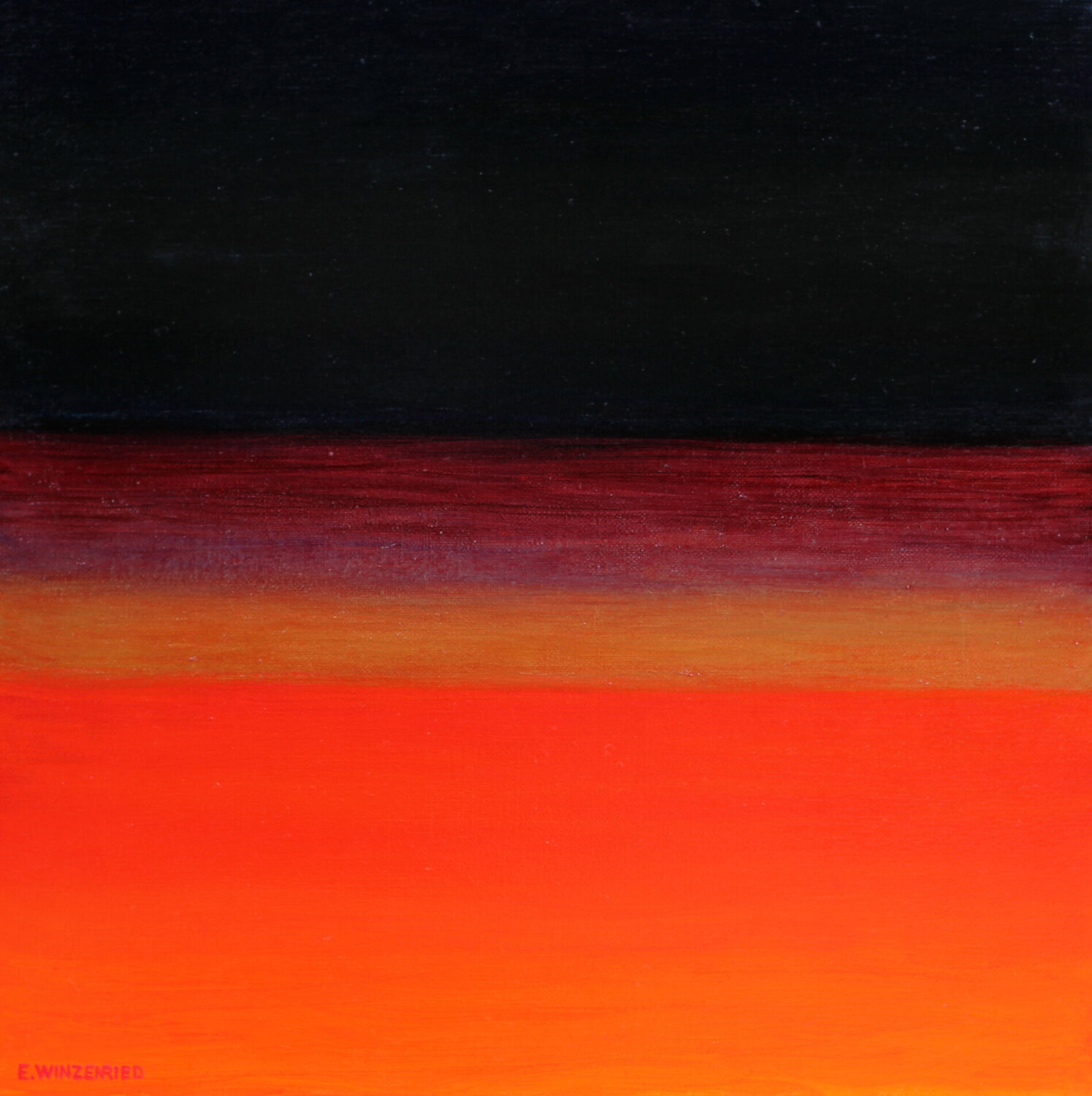 Paysage rouge en contraste Eric Winzenried Original painting for sale