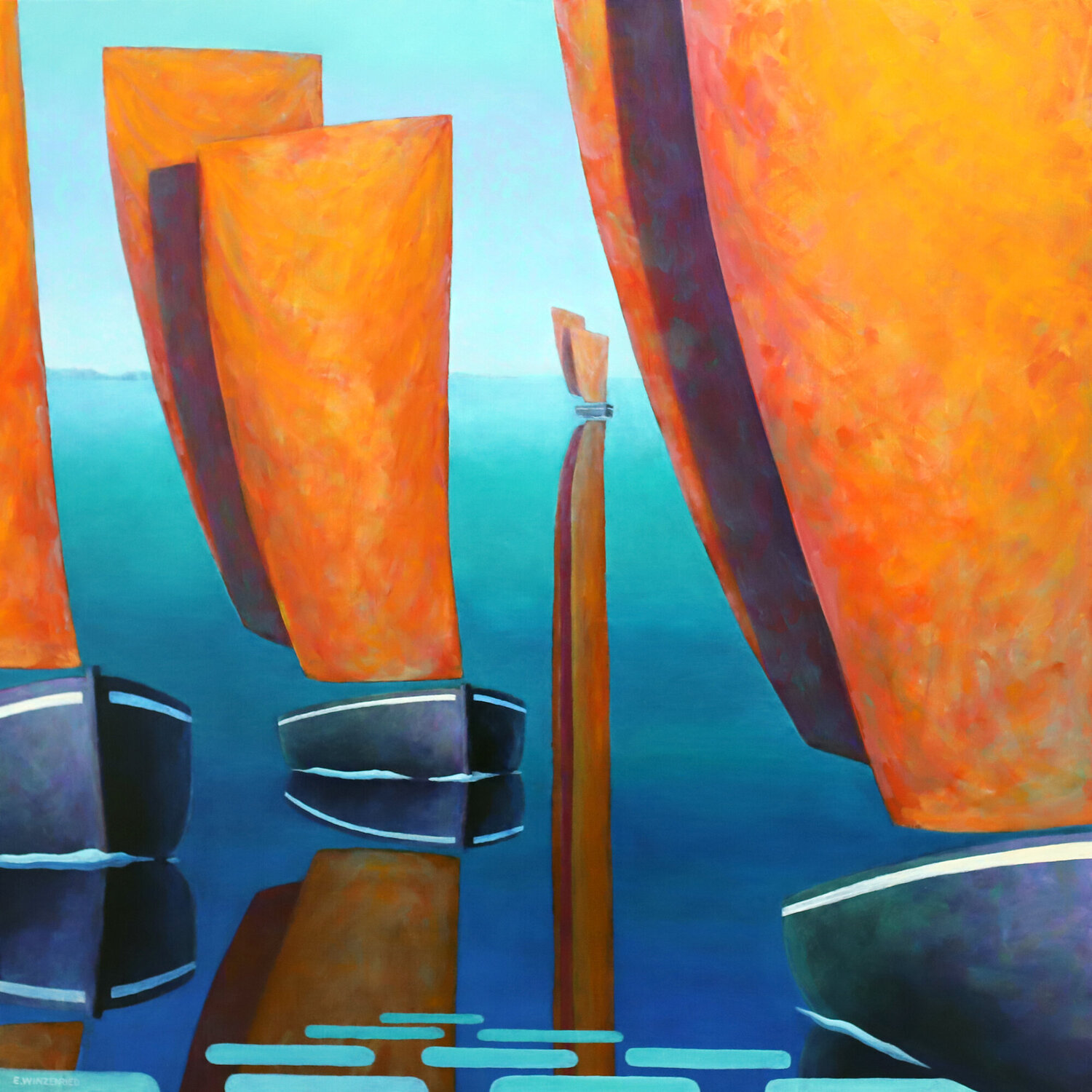 Régate boléro 1 Eric Winzenried Original painting for sale