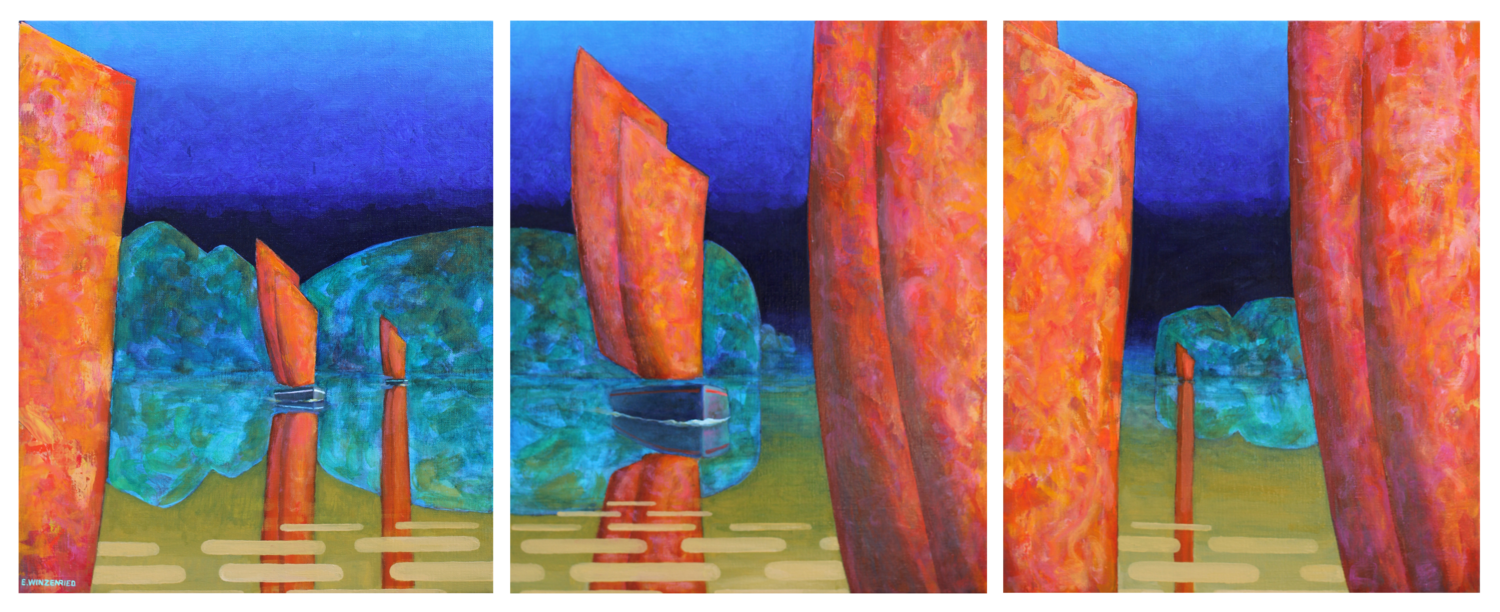 La régate flambeau Eric Winzenried Original painting for sale