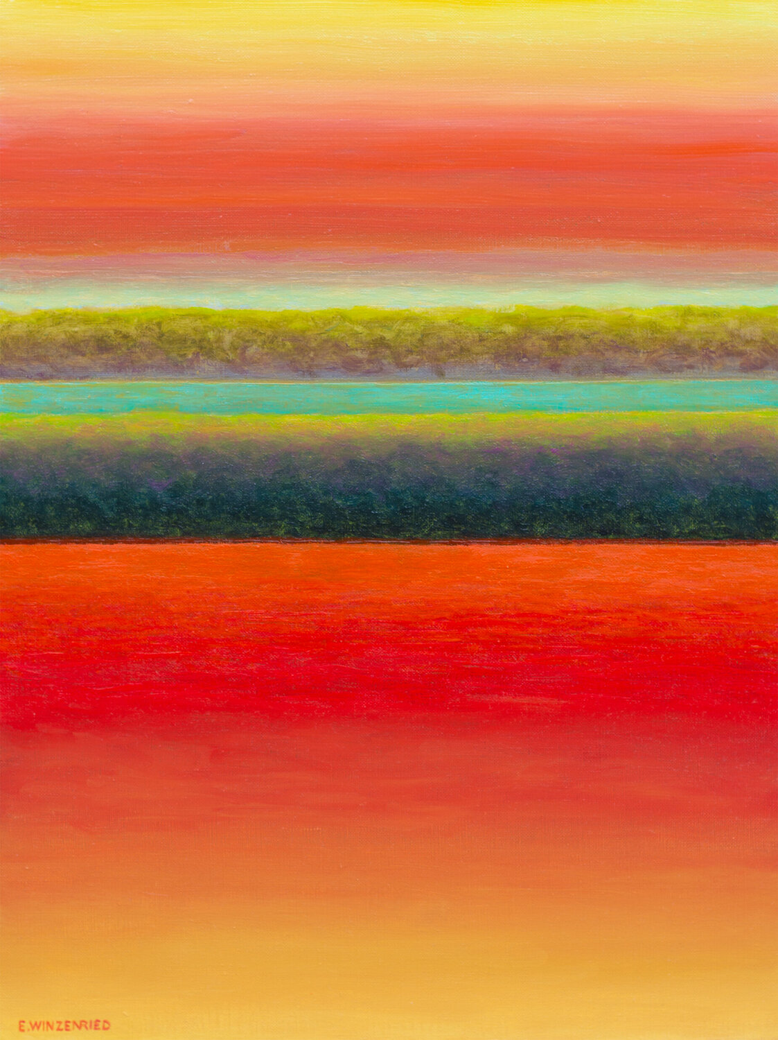 La rivière verte d'automne Eric Winzenried Original painting for sale