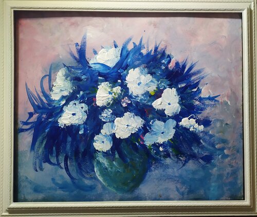 Fiori in blu by Giancarlo Siniscalchi, Painting for Sale on Select