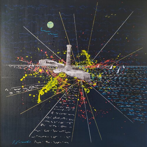 Luci nella notte dei tempi.. by Giancarlo Siniscalchi, Painting for Sale on Select