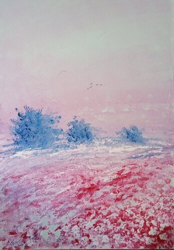 Paesaggio in rosa by Giancarlo Siniscalchi, Painting for Sale on Select