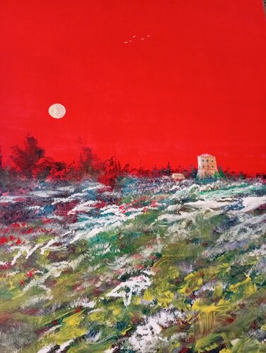 tramonto rosso by Giancarlo Siniscalchi, Painting for Sale on Select