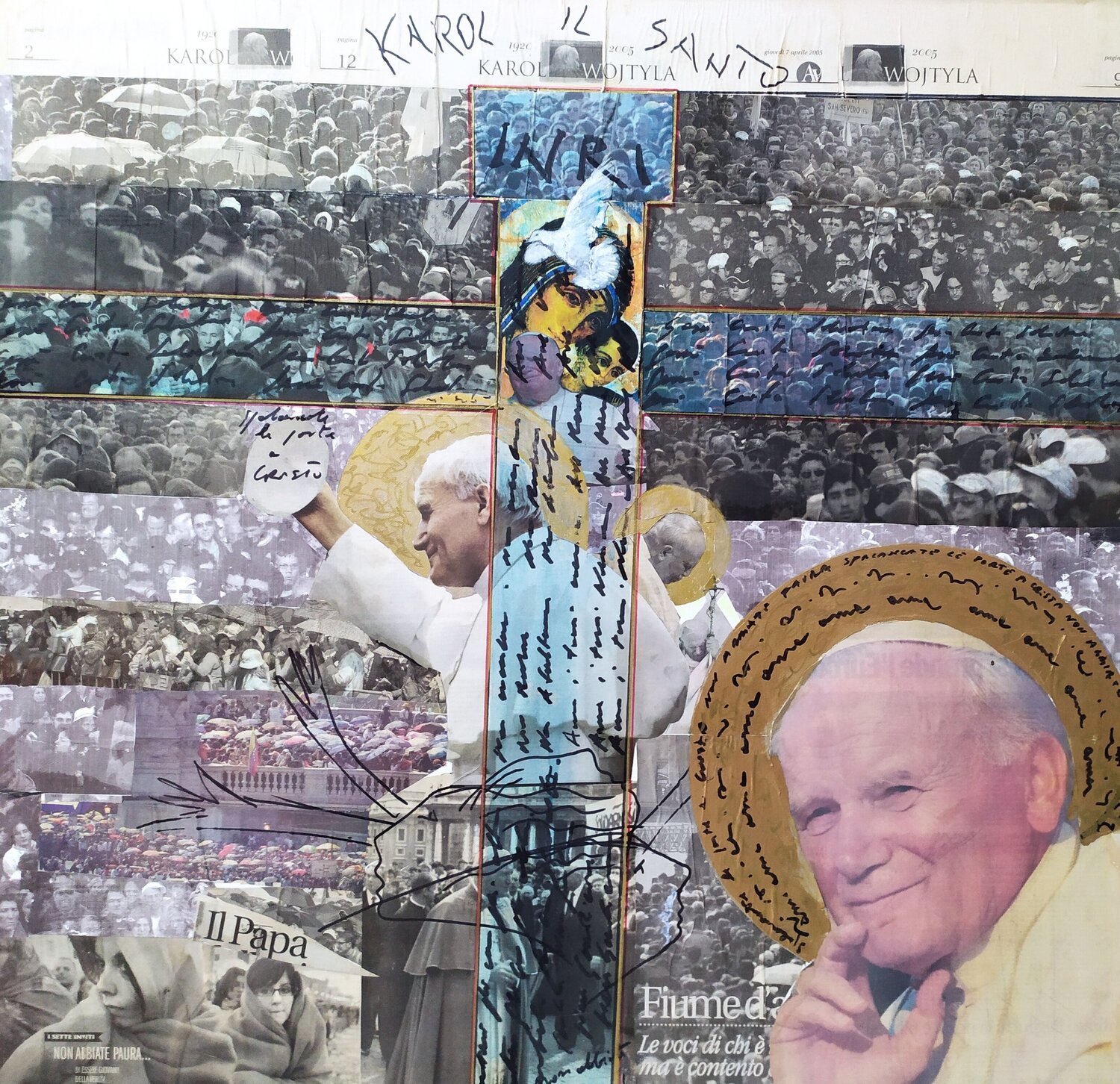 KAROL  IL SANTO.. Giancarlo Siniscalchi Original painting for sale