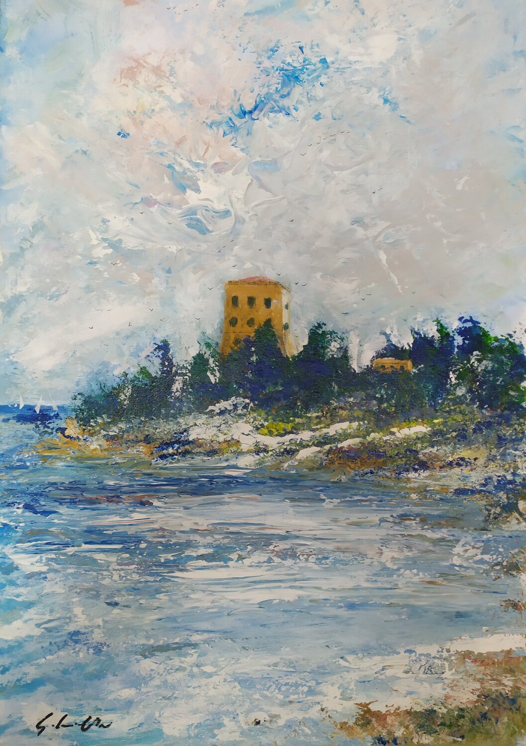 Paesaggio marino Calabro Giancarlo Siniscalchi Original painting for sale