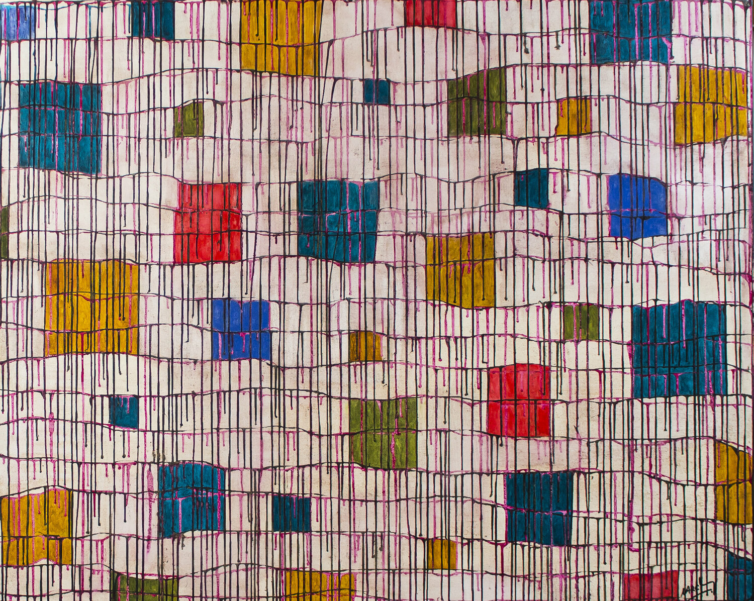 BEYOND THE GRIDS - PALAZZI ITALIANI Marc Laffolay Original painting for sale