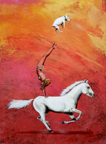 El Acróbata by Mario Chumpitazi, Painting for Sale on Select