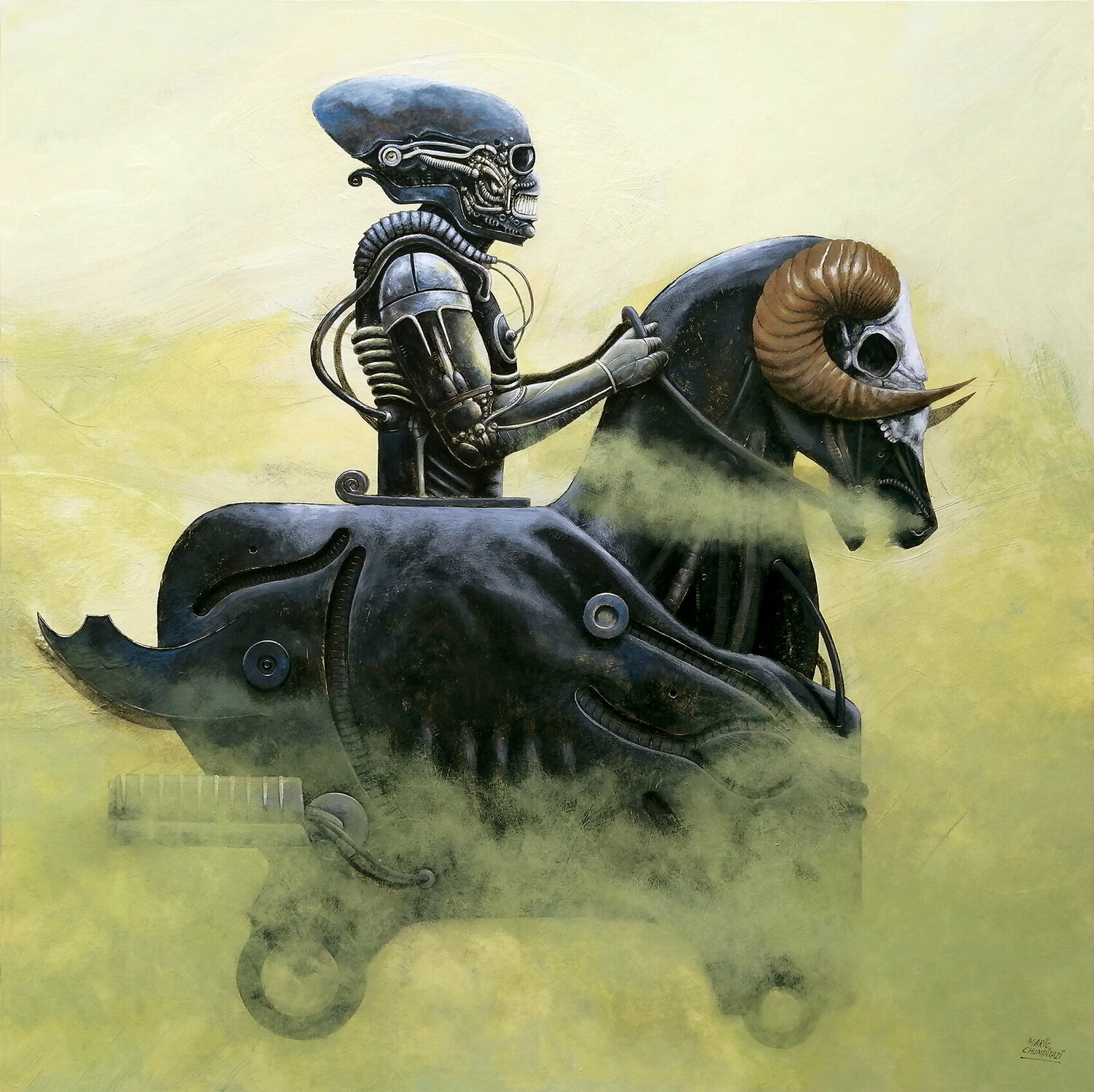 Jinete de la Apocalipsis Mario Chumpitazi Original painting for sale