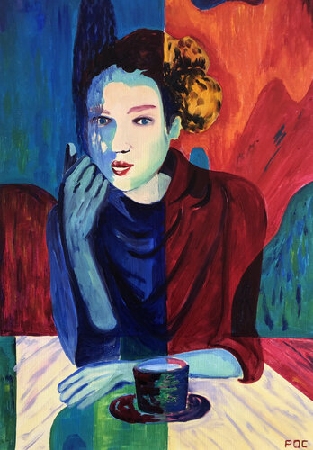 La petite tasse de lait by Odile Pinto-Corbin, Painting for Sale on Select