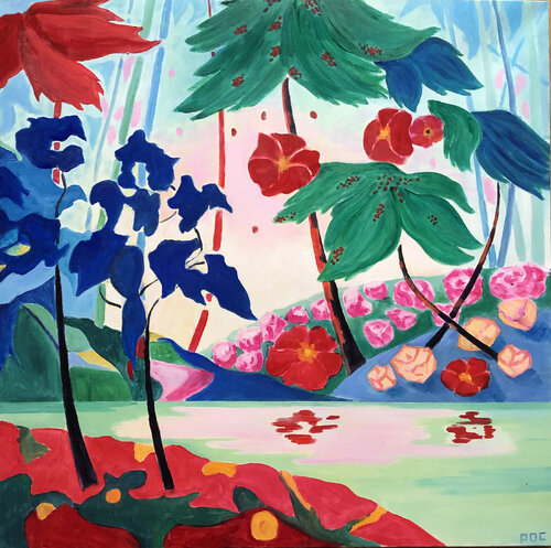 Les quatre saisons: Fleurs de printemps. by Odile Pinto-Corbin, Painting for Sale on Select