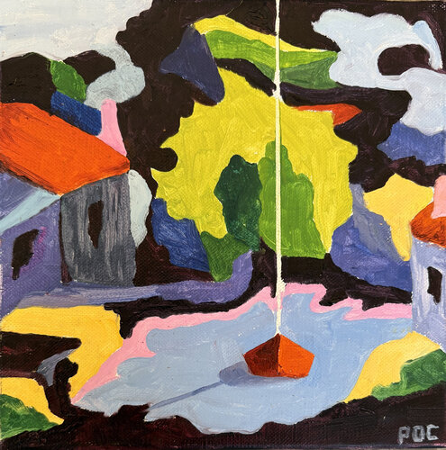 Le tout petit port by Odile Pinto-Corbin, Painting for Sale on Select