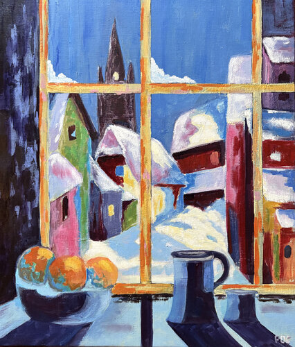 Fenêtre sur l'hiver by Odile Pinto-Corbin, Painting for Sale on Select