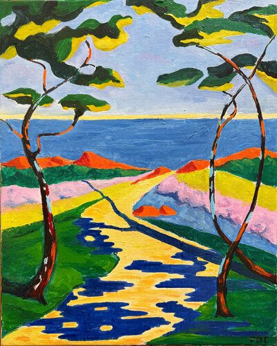Sentier côtier #10 by Odile Pinto-Corbin, Painting for Sale on Select