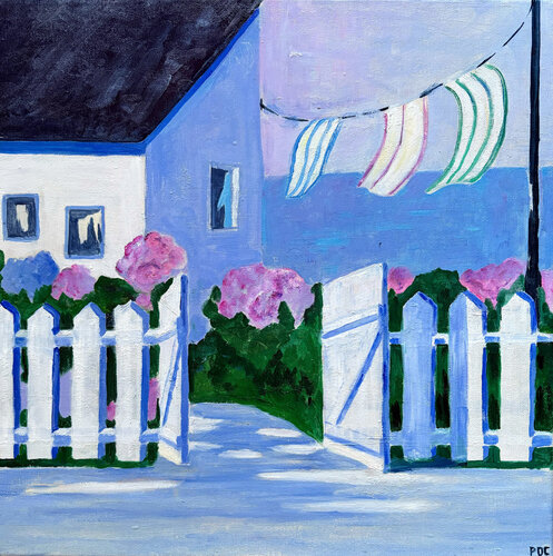 Le cabanon #1 : jardin ouvert by Odile Pinto-Corbin, Painting for Sale on Select