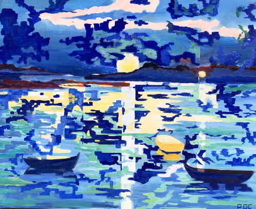 Décoposition du crépuscule by Odile Pinto-Corbin, Painting for Sale on Select