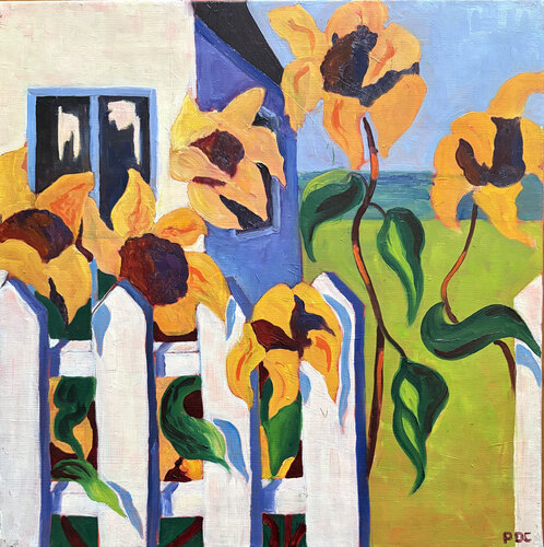 Cabanon #2 : les tournesols by Odile Pinto-Corbin, Painting for Sale on Select