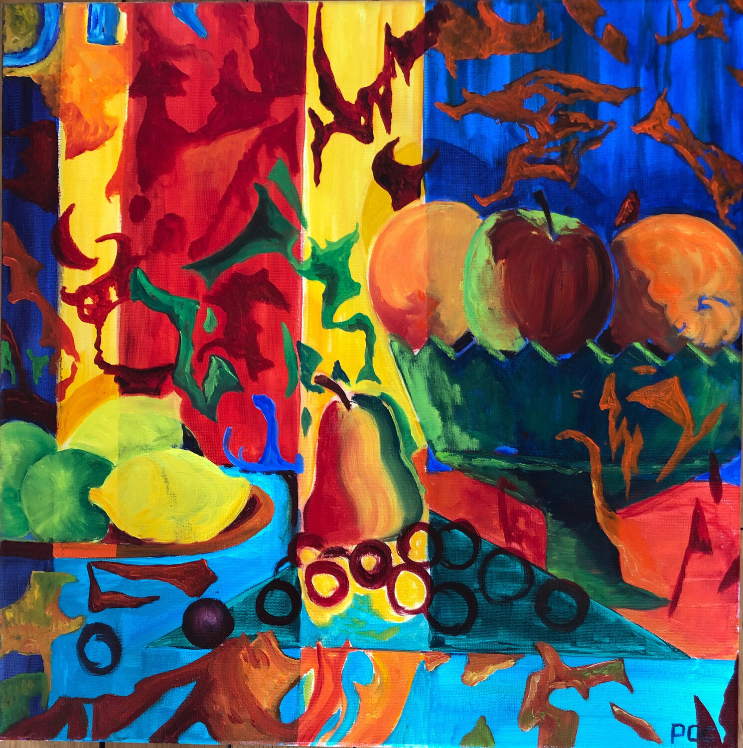 Fruits d'automne. Odile Pinto-Corbin Original painting for sale