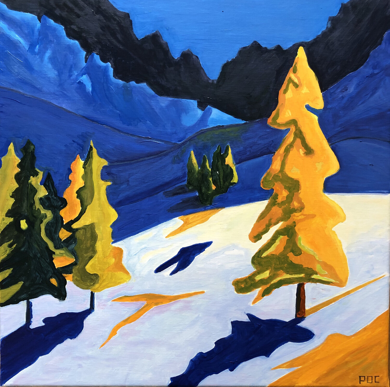 Le grand mélèze Odile Pinto-Corbin Original painting for sale