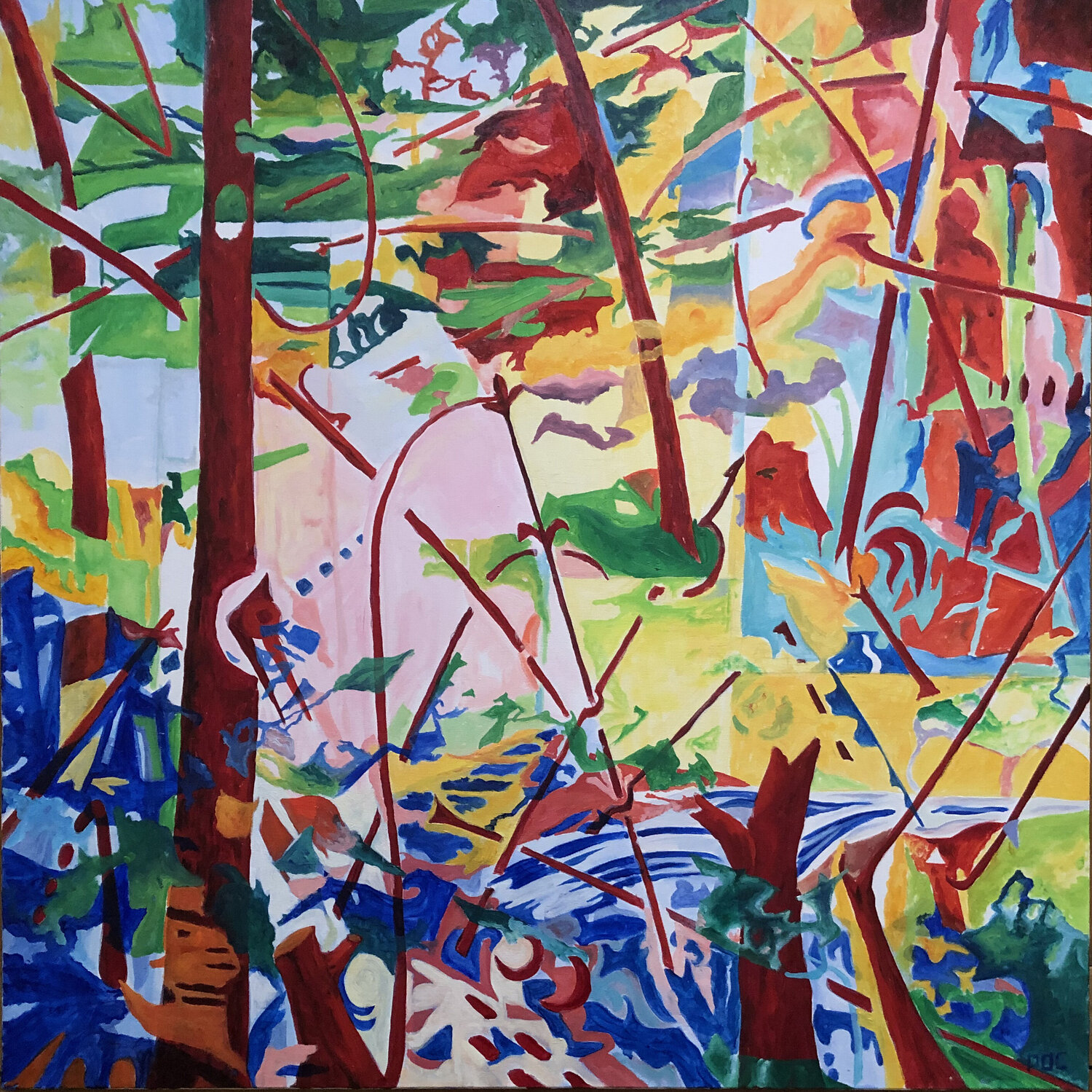 Les quatre saisons : Forêt ardente Odile Pinto-Corbin Original painting for sale
