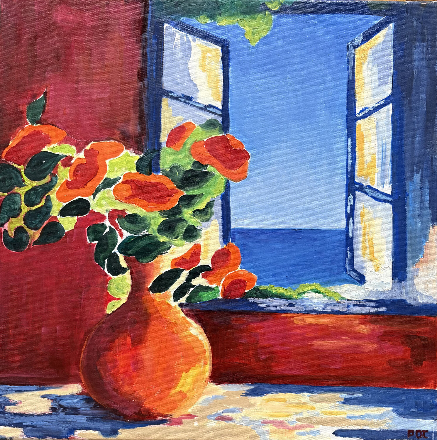 Le bouquet qui rêvait d'océan Odile Pinto-Corbin Original painting for sale