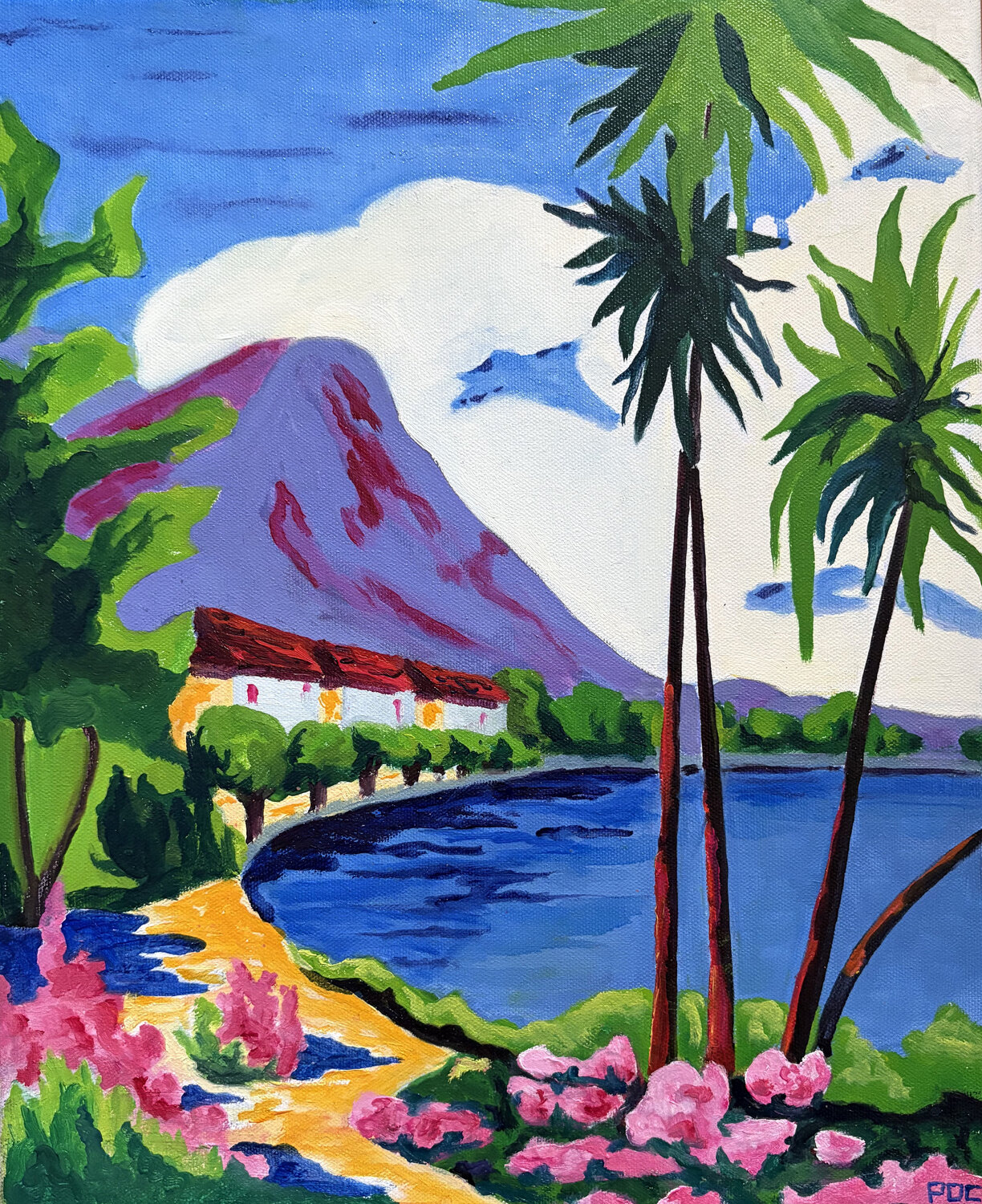 Les fleurs de Lugano Odile Pinto-Corbin Original painting for sale