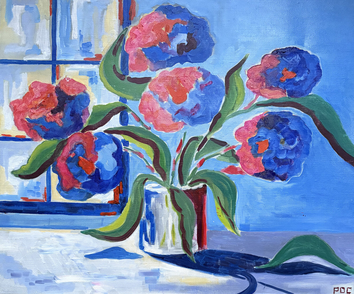 Composition bleue Odile Pinto-Corbin Original painting for sale