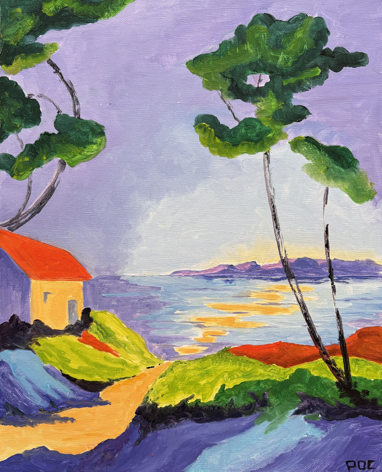 L'éclat du soir Odile Pinto-Corbin Original painting for sale