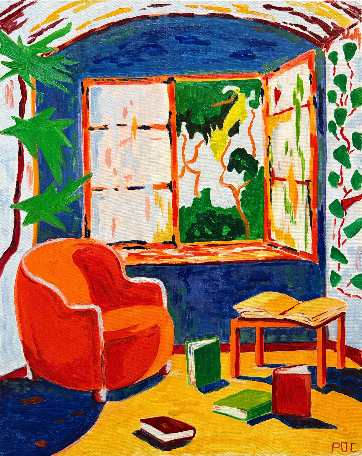Lecture inachevée Odile Pinto-Corbin Original painting for sale