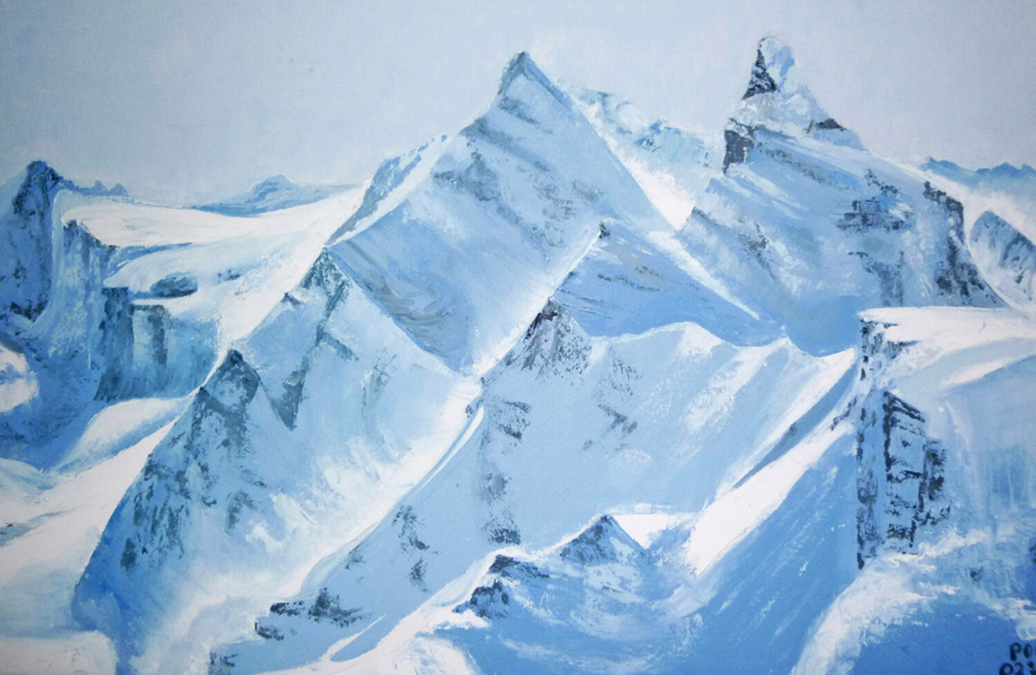 Montagne : Souffle mystérieux. Odile Pinto-Corbin Original painting for sale