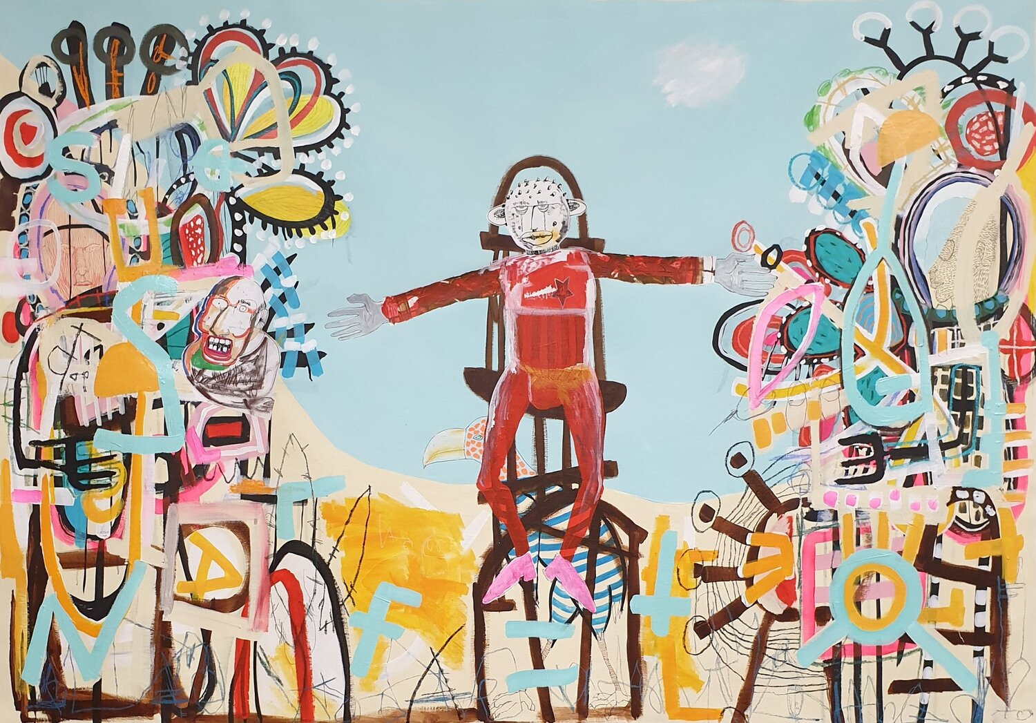 "The extrovert and the introverts" Marc Rayner Original painting for sale