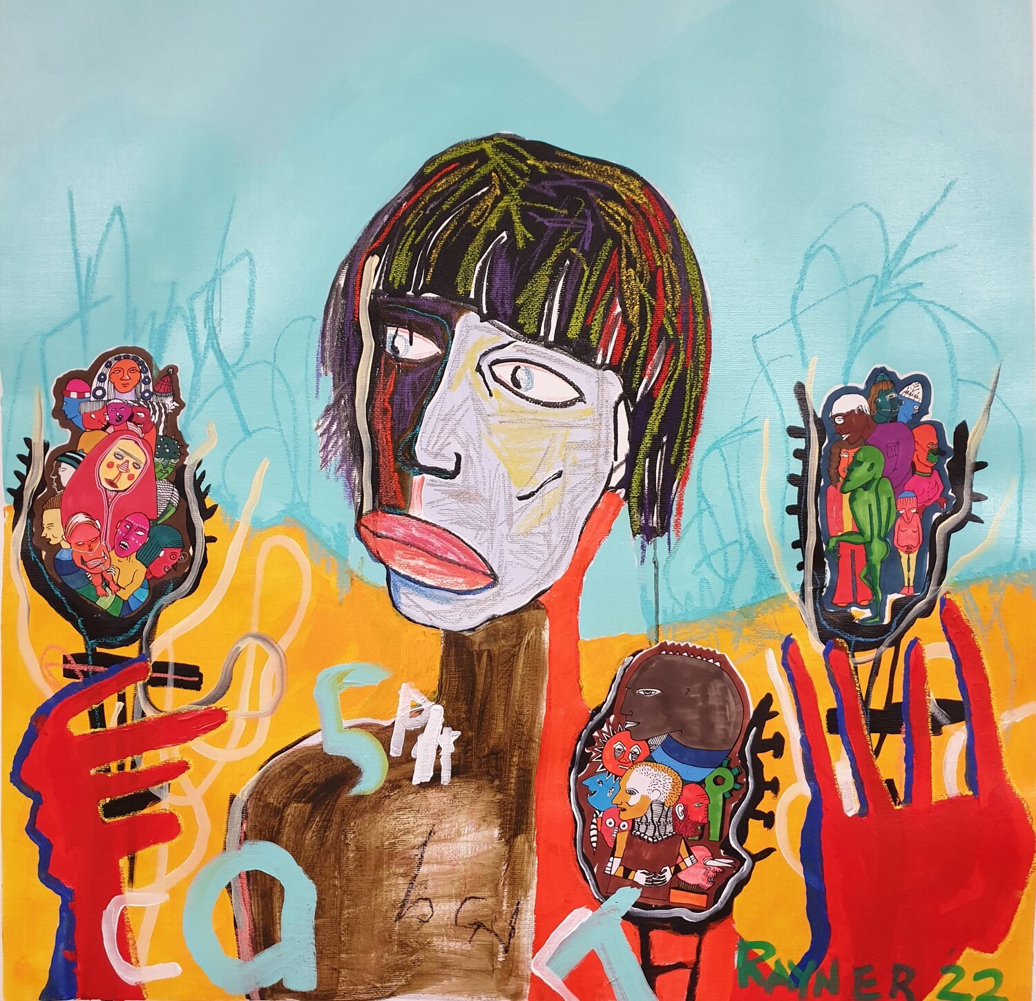 "Flowers all around me" Marc Rayner Original painting for sale
