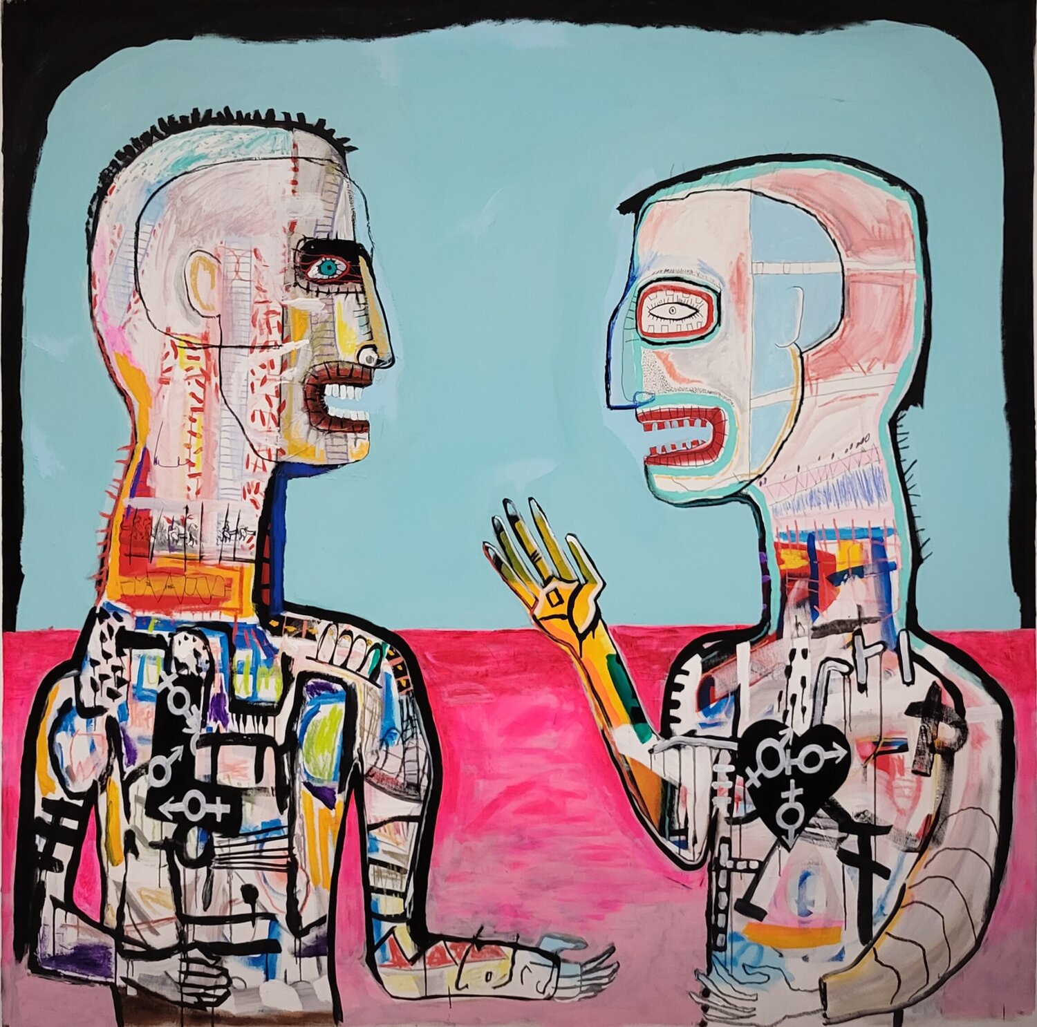 "We argued about how much we had in common" Marc Rayner Original painting for sale