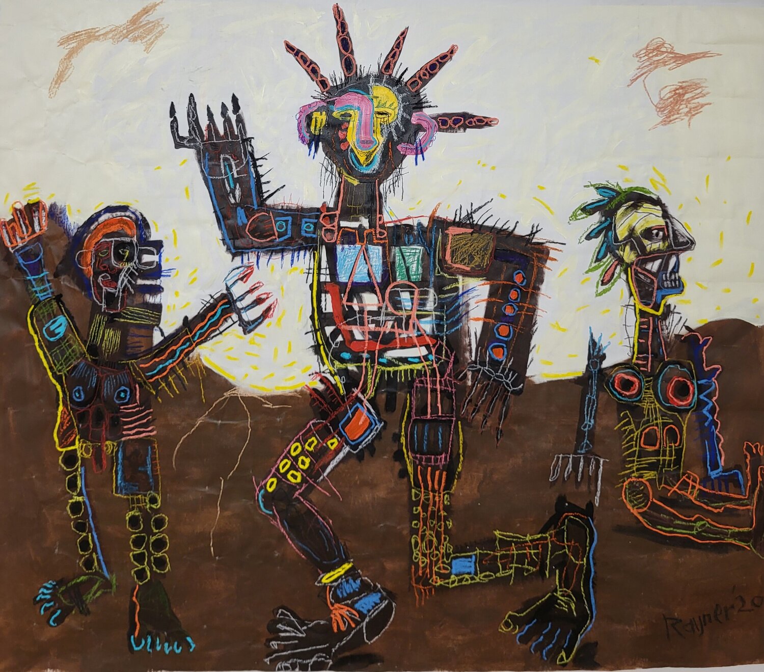 Future primitives Marc Rayner Original painting for sale