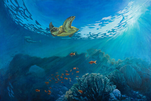 Life in the ocean by Marco Busoni, Painting for Sale on Select