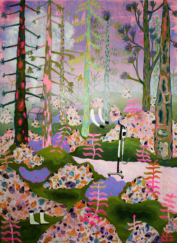 Inciampo su una pietra di graniglia e pepe rosa by Sofia Battisti, Painting for Sale on Select