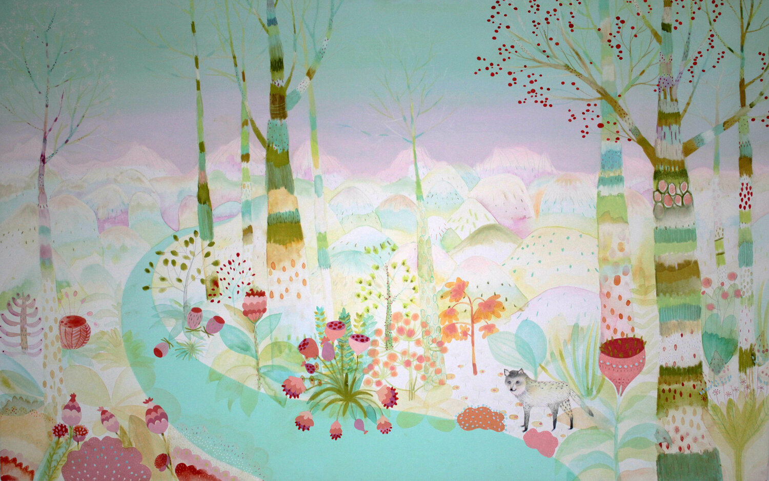 Lonely wolf Sofia Battisti Original painting for sale