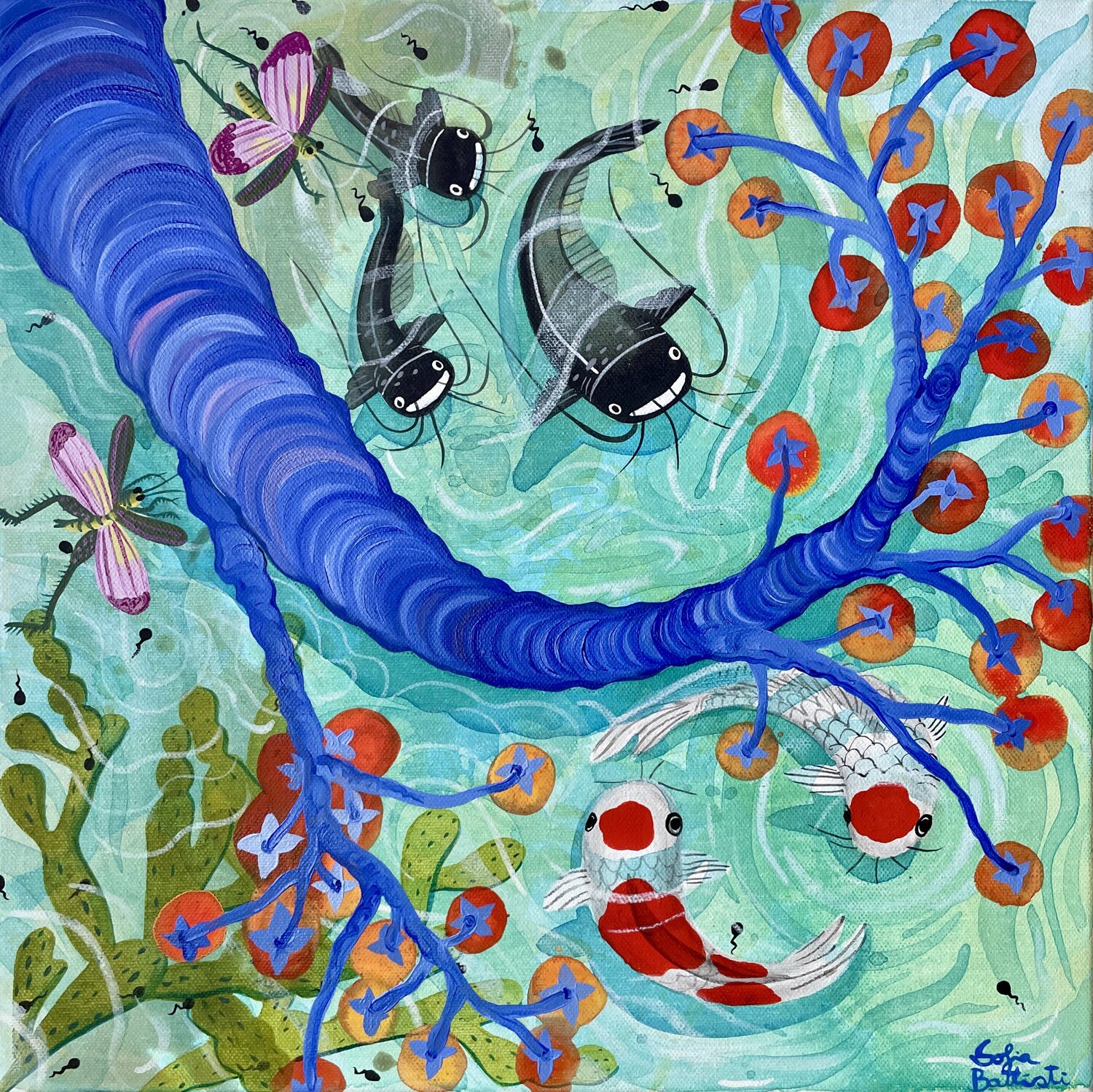 Koi Dreams Sofia Battisti Original painting for sale