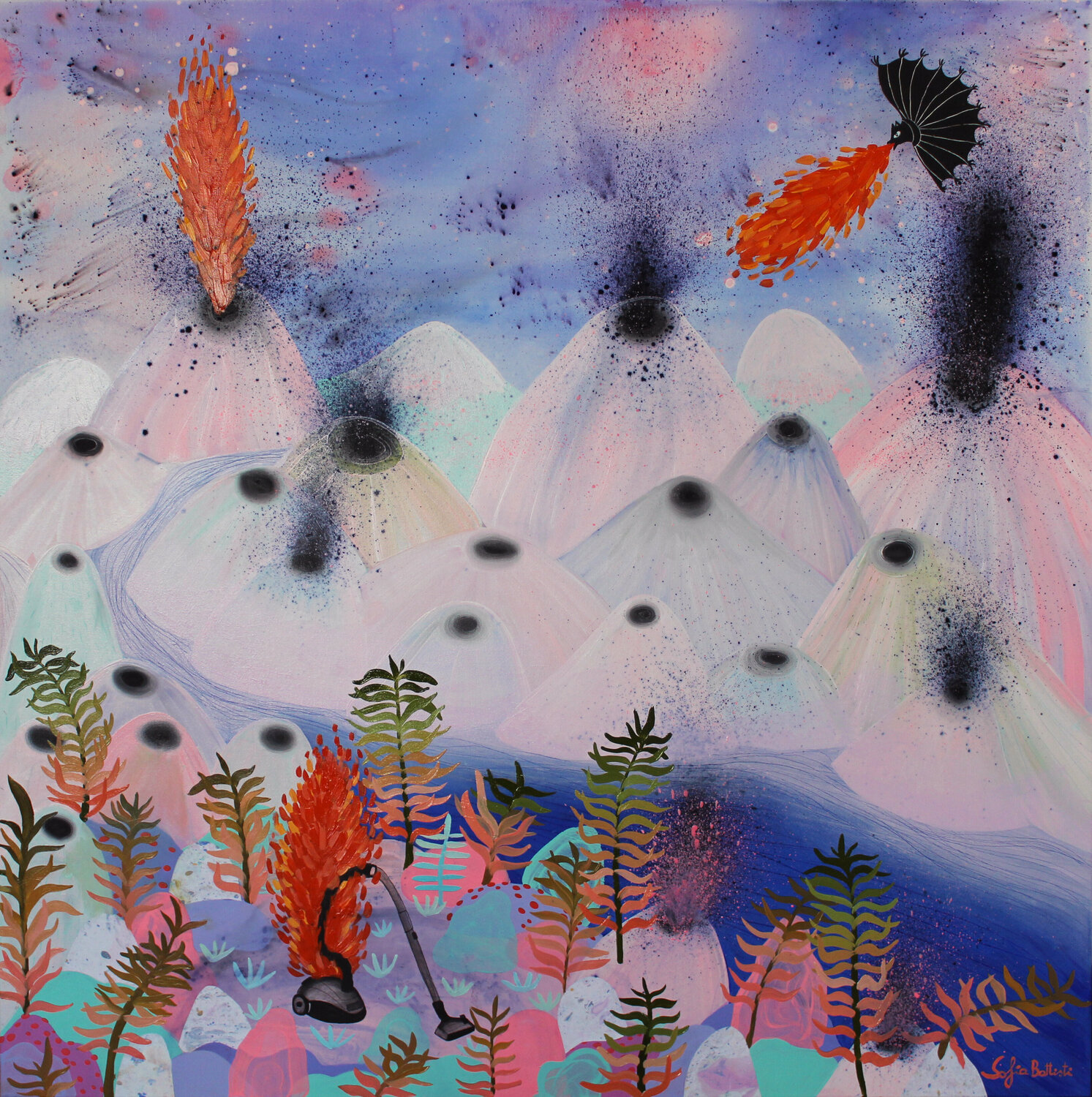 Fire and Flames Sofia Battisti Original painting for sale
