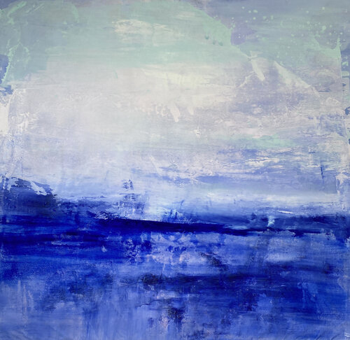 Green and blue glass by Kathleen Rhee, Painting for Sale on Select