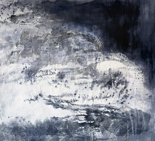 Everything Everywhere All At Once: Indigo Blue by Kathleen Rhee, Painting for Sale on Select