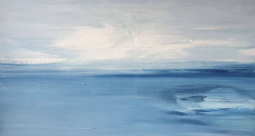 Still Blue Waters by Kathleen Rhee, Painting for Sale on Select