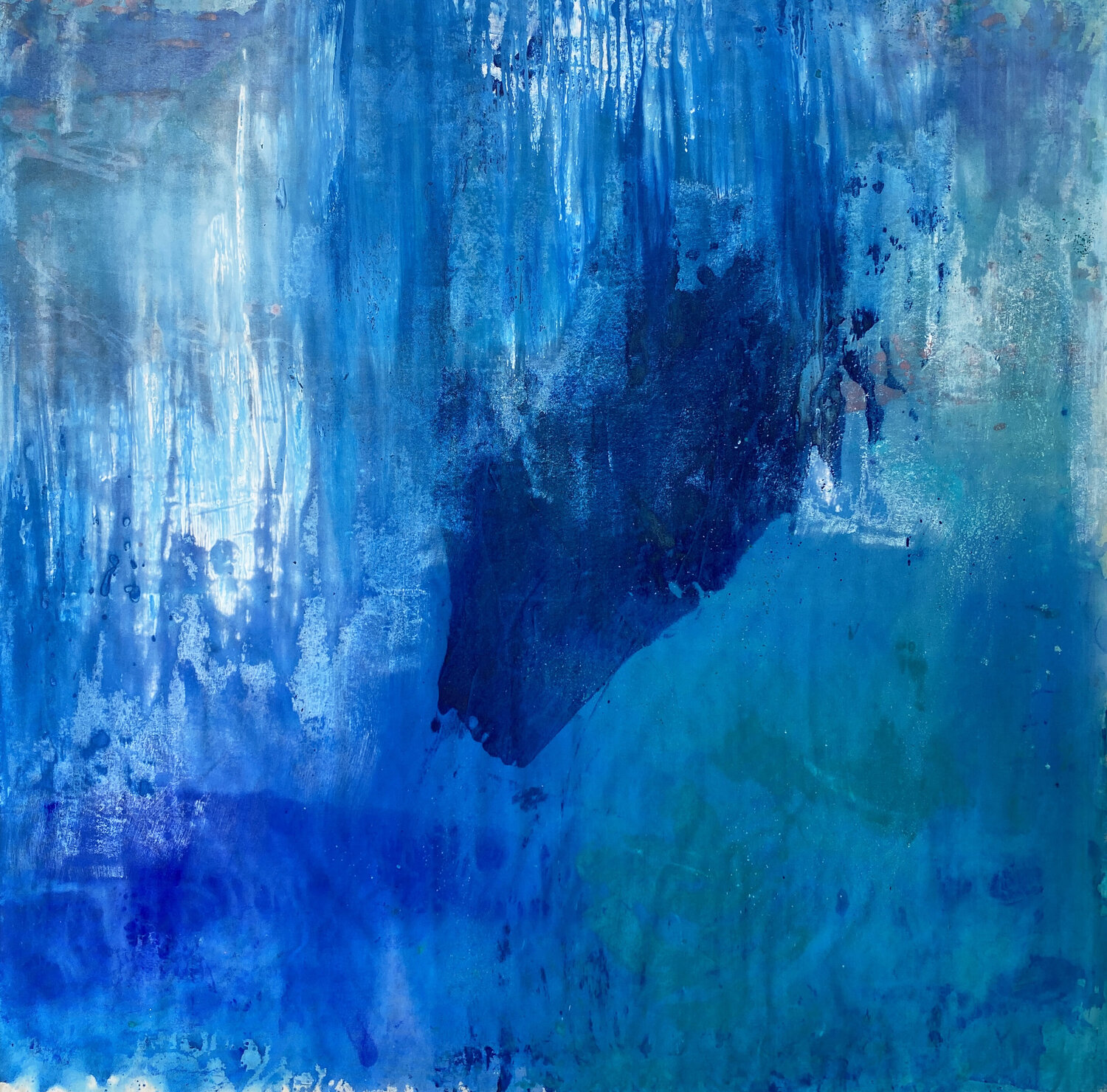 Underwater World Blue Kathleen Rhee Original painting for sale