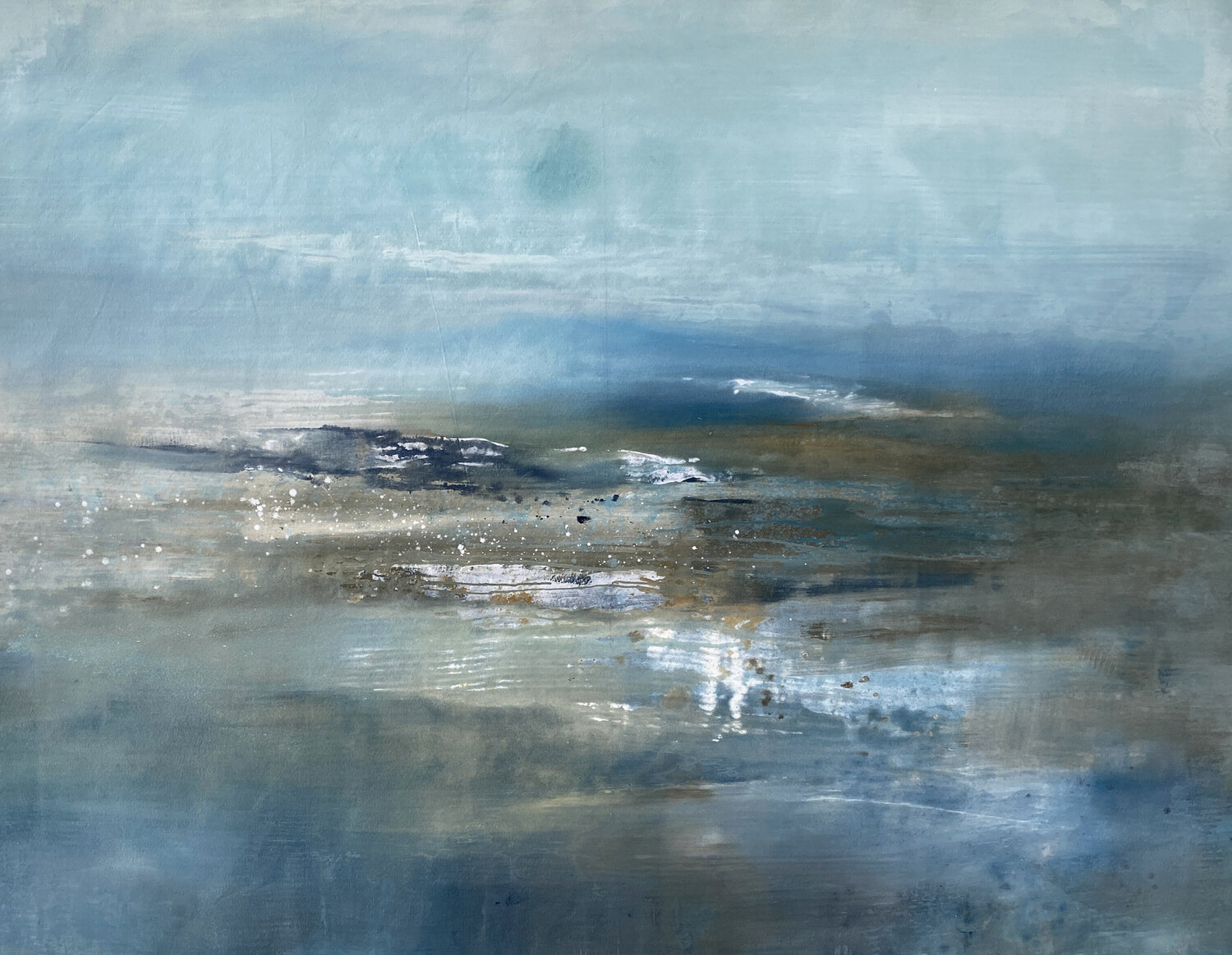 Look through the Mysterious Fog and Salty Beach Air Kathleen Rhee Original painting for sale