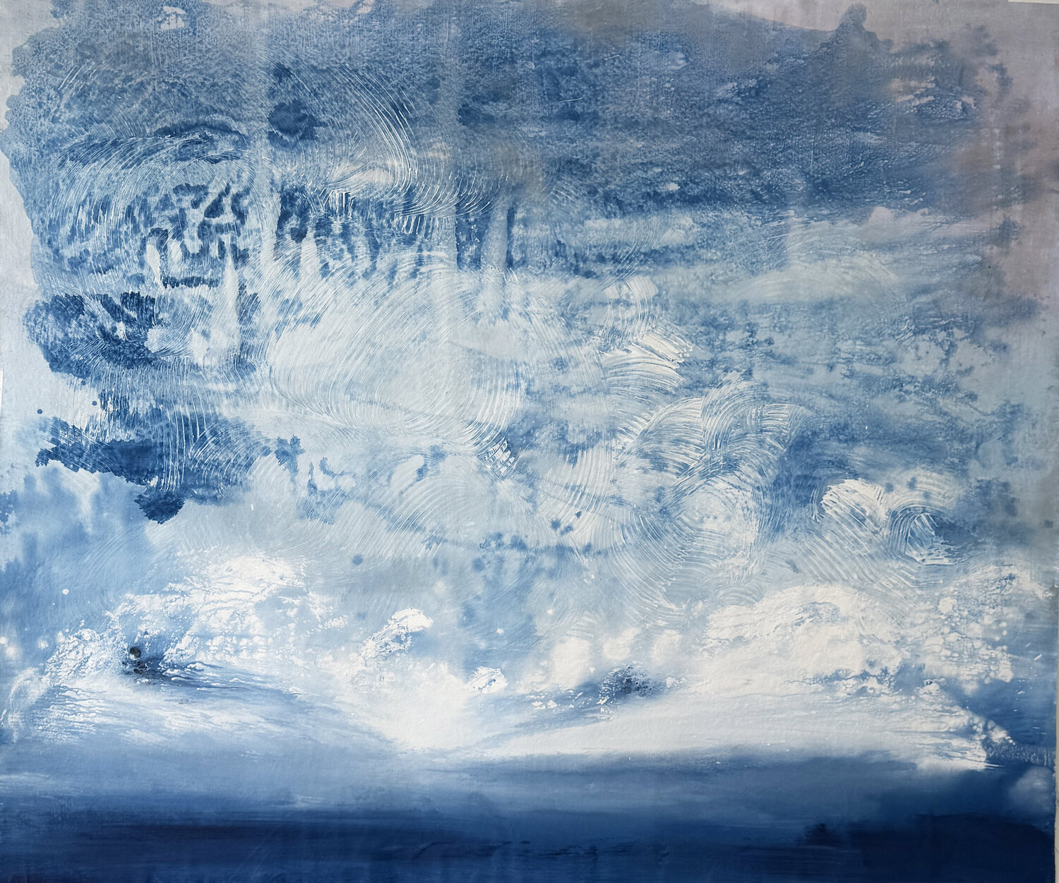 Everything Everywhere All At Once: Cerulean Blue Kathleen Rhee Original painting for sale